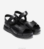 couro preto calçados 8Z8F84 mulheres Cole Haan sandália cruzada zerogrand - Image 5