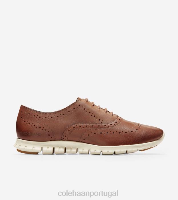 couro woodbury marfim calçados 8Z8F154 mulheres Cole Haan zerogrand ponta de asa oxford - Image 1