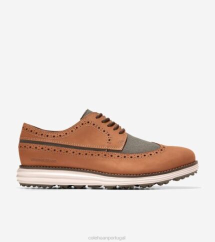 folha de chá de pecan trufa bronzeada calçados 8Z8F410 homens Cole Haan sapato de golfe original grande