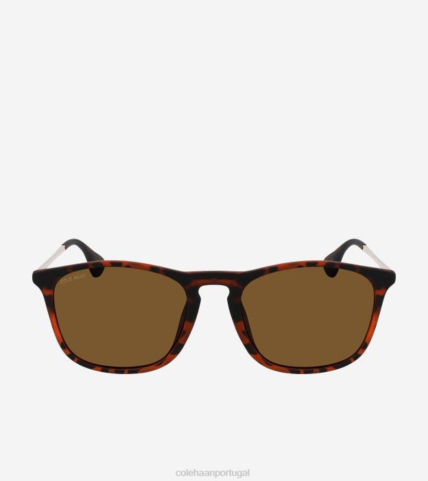 impressão de tartaruga acessórios 8Z8F583 homens Cole Haan óculos de sol quadrados retrô - Image 1