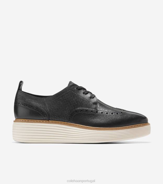 marfim negro calçados 8Z8F166 mulheres Cole Haan originalgrand platform wingtip oxford - Image 1