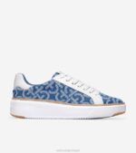 monograma denim jacquard-óptico branco calçados 8Z8F23 mulheres Cole Haan tênis grandpro topspin
