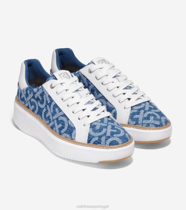 monograma denim jacquard-óptico branco calçados 8Z8F23 mulheres Cole Haan tênis grandpro topspin - Image 5