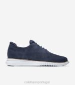 nubuck azul marinho calçados 8Z8F271 homens Cole Haan 2.zerogrand laser ponta de asa oxford