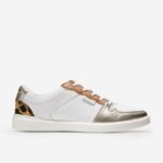 ótico branco-dourado macio metálico calçados 8Z8F204 mulheres Cole Haan tênis moderno crosscourt grande