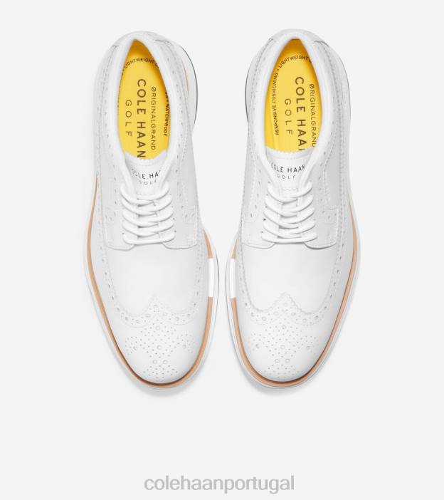 ótico branco natural calçados 8Z8F483 homens Cole Haan sapato de golfe original grand tour - Image 4