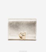 ouro acessórios 8Z8F489 mulheres Cole Haan carteira em madeira com três dobras