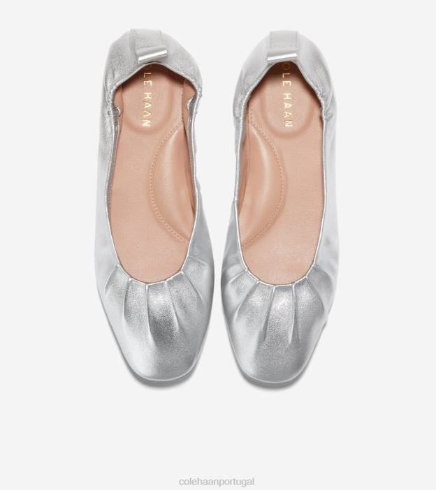 prata metálica calçados 8Z8F97 mulheres Cole Haan balé macio de york - Image 4