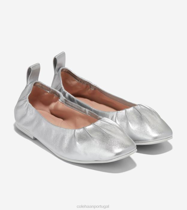 prata metálica calçados 8Z8F97 mulheres Cole Haan balé macio de york - Image 5