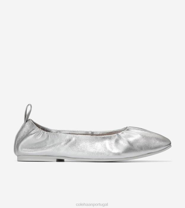 prata metálica calçados 8Z8F97 mulheres Cole Haan balé macio de york - Image 1