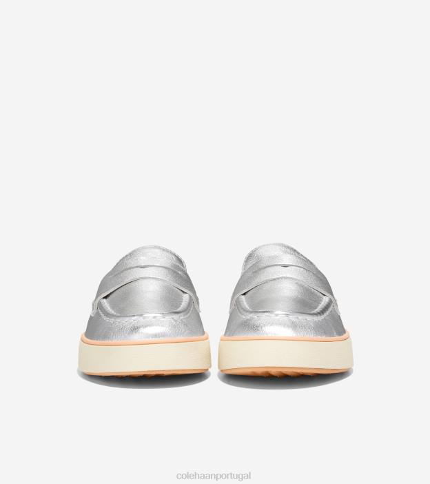 prata metálico-marfim calçados 8Z8F94 mulheres Cole Haan Mocassim Nantucket 2.0 Penny Mocassim - Image 2
