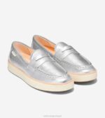 prata metálico-marfim calçados 8Z8F94 mulheres Cole Haan Mocassim Nantucket 2.0 Penny Mocassim - Image 5