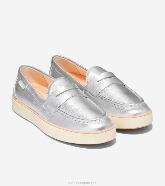prata metálico-marfim calçados 8Z8F94 mulheres Cole Haan Mocassim Nantucket 2.0 Penny Mocassim - Image 5
