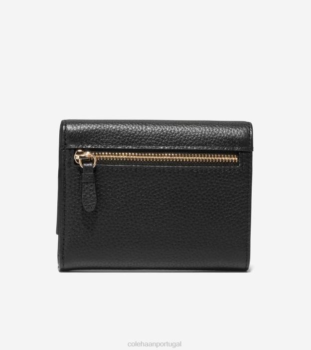 preto acessórios 8Z8F490 mulheres Cole Haan carteira em madeira com três dobras - Image 2