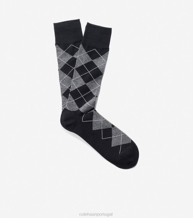 preto acessórios 8Z8F599 homens Cole Haan meias clássicas da tripulação argyle - Image 2