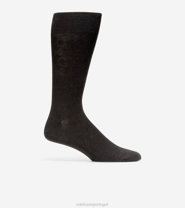 preto acessórios 8Z8F607 homens Cole Haan meias tonais argyle crew - Image 1