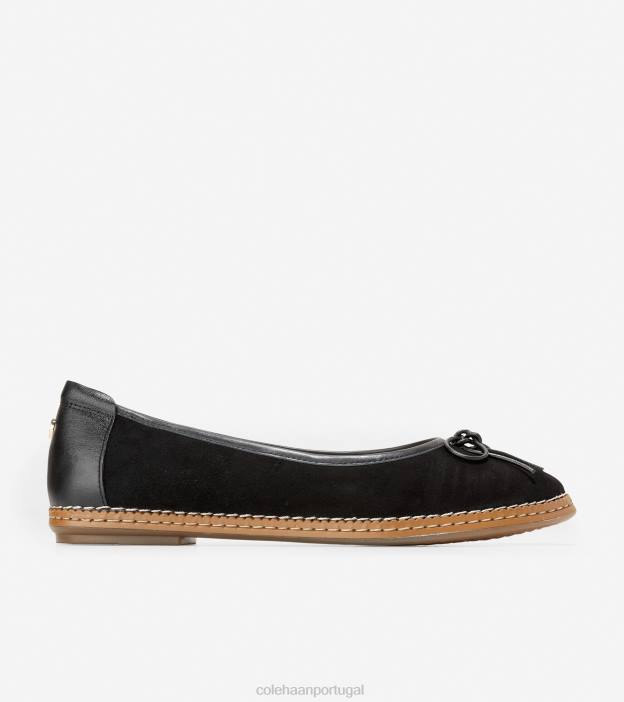preto calçados 8Z8F179 mulheres Cole Haan cloudfeel balé plano durante todo o dia - Image 1