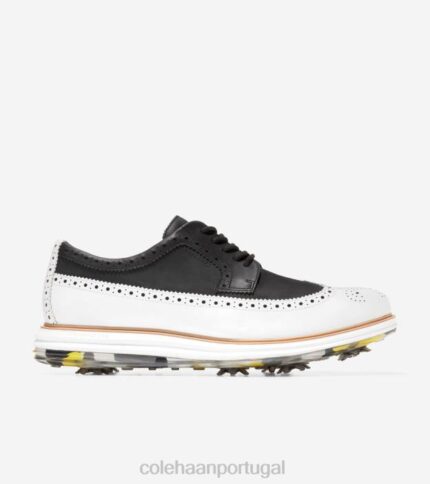 preto-óptico branco calçados 8Z8F484 homens Cole Haan sapato de golfe original grand tour