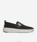Stitchlite de bétula preto-prata calçados 8Z8F321 homens Cole Haan mocassim penny topspin grandpro