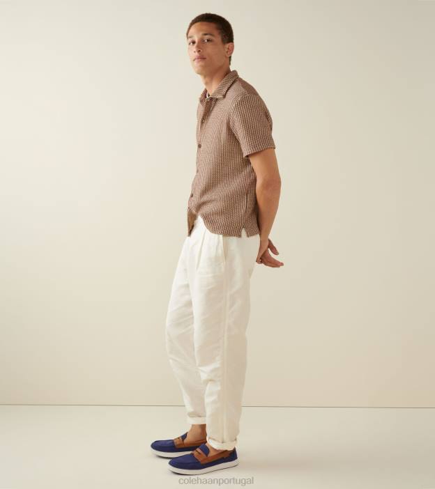 tecido azul marinho bege calçados 8Z8F352 homens Cole Haan nantucket penny mocassim - Image 2