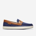 tecido azul marinho bege calçados 8Z8F352 homens Cole Haan nantucket penny mocassim
