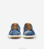 tecido estampado índigo-mesquite couro-marfim calçados 8Z8F148 mulheres Cole Haan tênis grandpro - Image 2