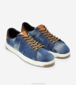 tecido estampado índigo-mesquite couro-marfim calçados 8Z8F148 mulheres Cole Haan tênis grandpro - Image 5