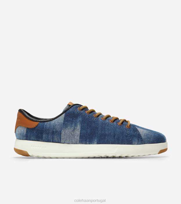 tecido estampado índigo-mesquite couro-marfim calçados 8Z8F148 mulheres Cole Haan tênis grandpro - Image 1