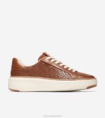 tecido pecan-óptico branco calçados 8Z8F25 mulheres Cole Haan tênis grandpro topspin